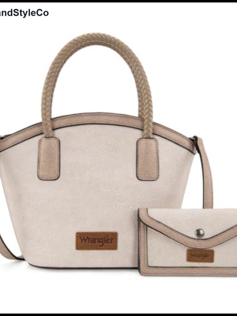 Wrangler 2 Pc Tote Bag Set for Women Distressed Leather Shoulder Purse